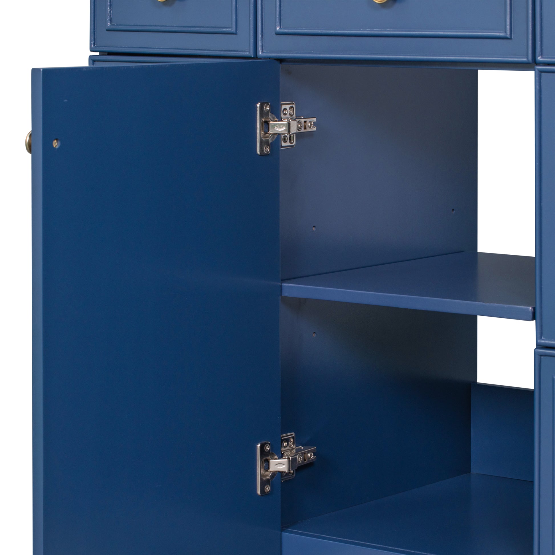 36" Bathroom Vanity Cabinet With Sink Top Combo Set, Navy Blue, Single Sink, Shaker Cabinet With Soft Closing Door And Drawer Navy Blue Solid Wood Mdf Resin