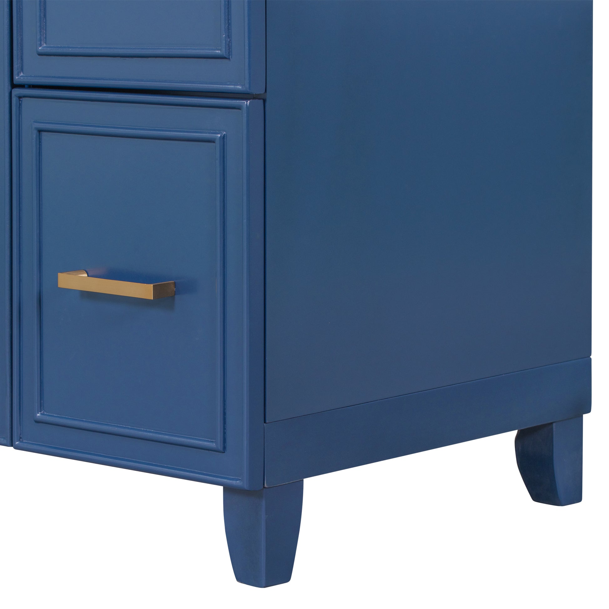 36" Bathroom Vanity Cabinet With Sink Top Combo Set, Navy Blue, Single Sink, Shaker Cabinet With Soft Closing Door And Drawer Navy Blue Solid Wood Mdf Resin