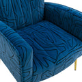 Coolmore Accent Chair ,Leisure Single Chair With Rose Golden Feet Navy Metal