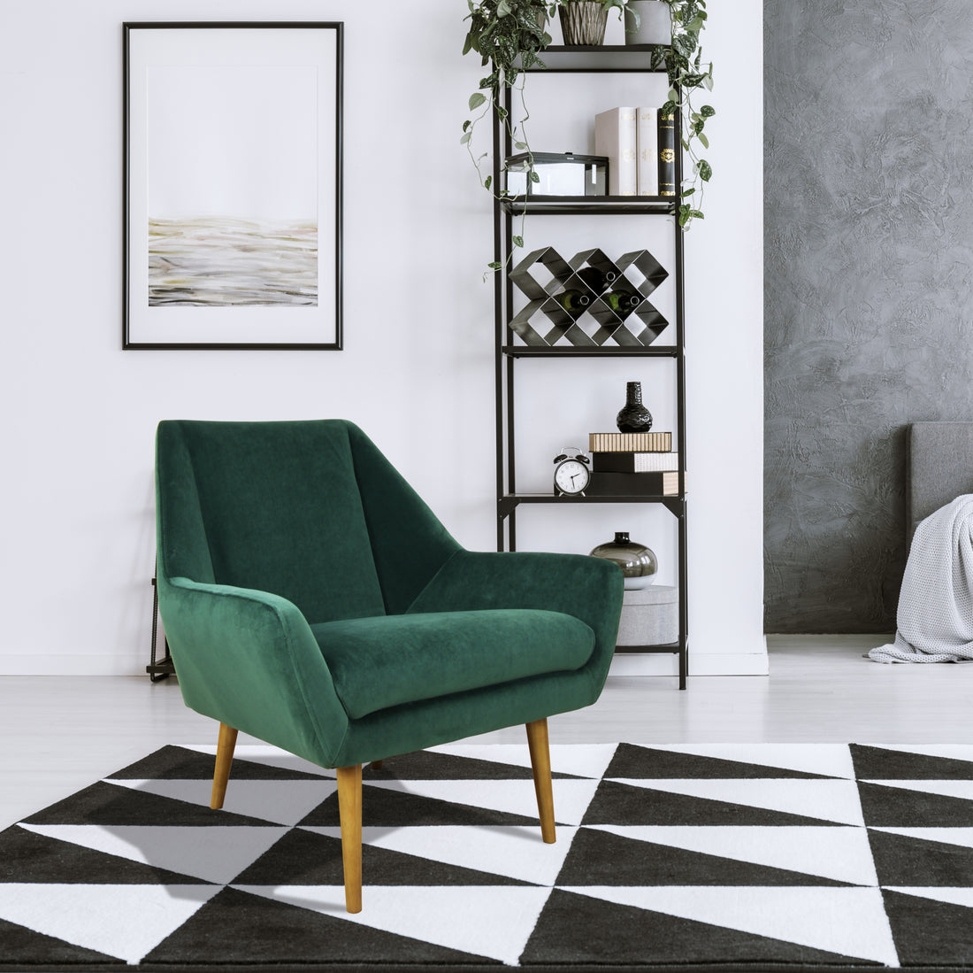 Rose Accent Chair Velvet Green Green Upholstered