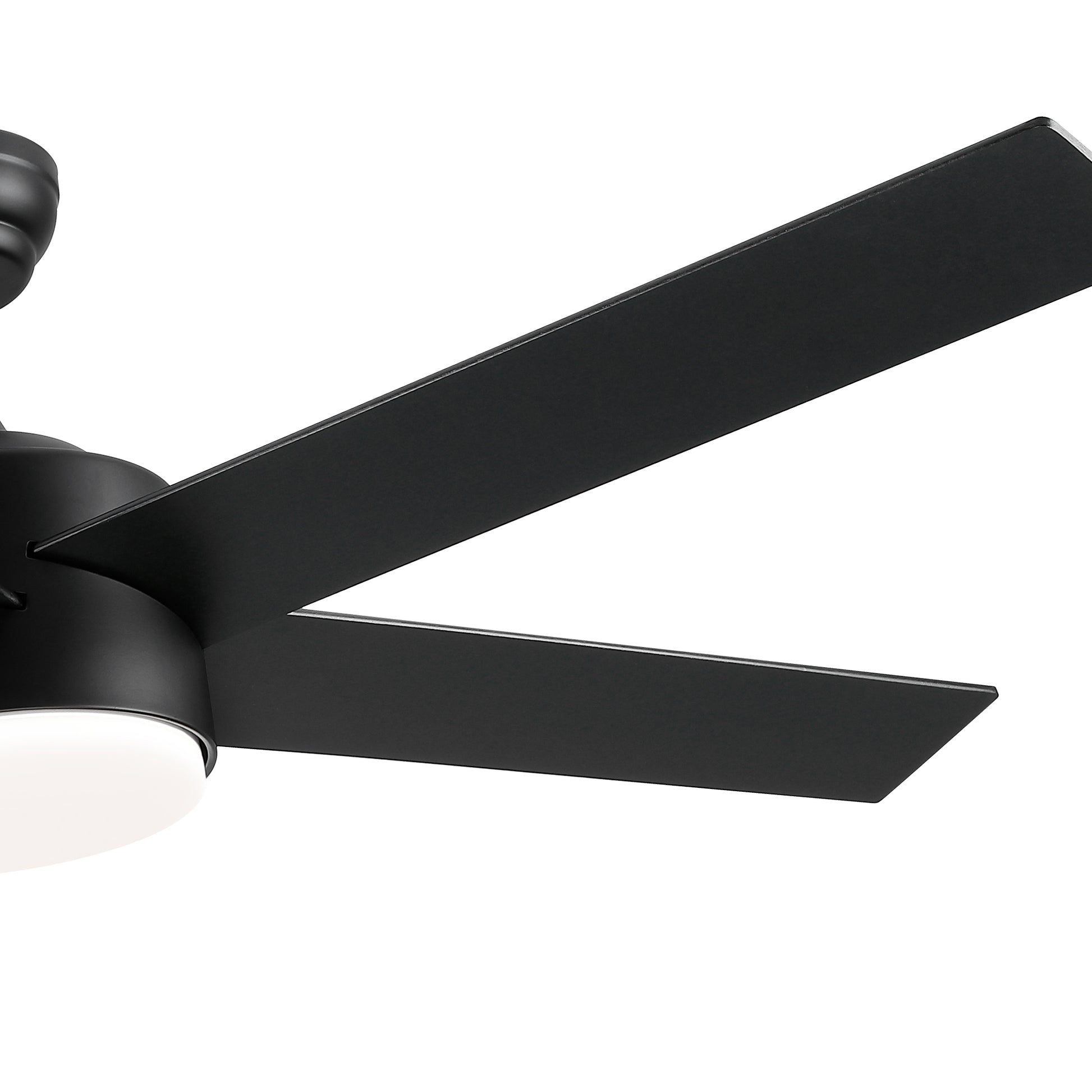 52" Integrated Led Light Matte Black Blade Ceiling Fan With Remote Control Matte Black Plywood