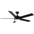 52 Inch Indoor 5 Plywood Black Ceiling Fan With Light Matte Black American Traditional,Farmhouse Steel Plywood