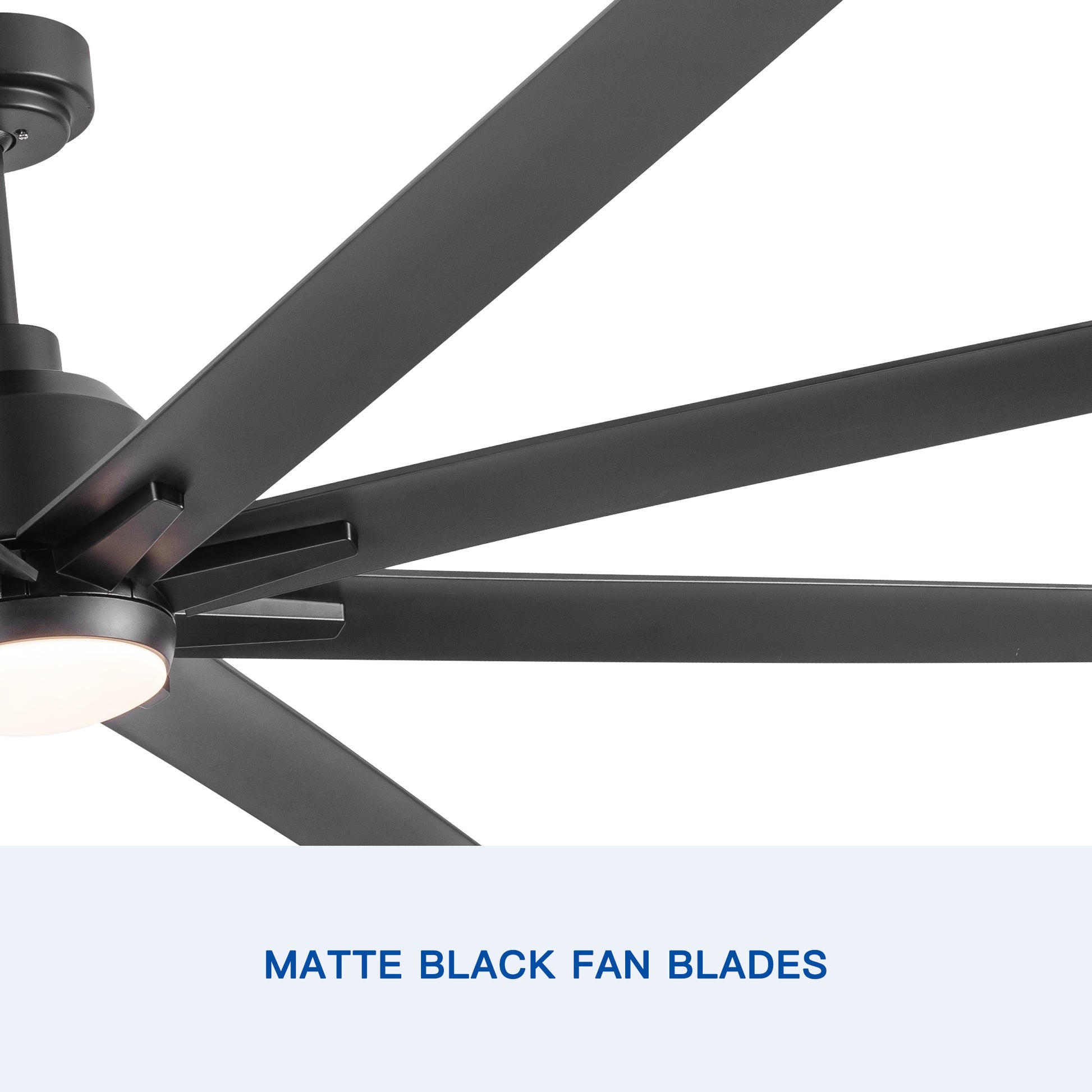 72'' Indoor Smart Black Ceiling Fan With Led Light And App Remote Control Black American Design,Modern Abs Steel Q235 Abs Steel Q235