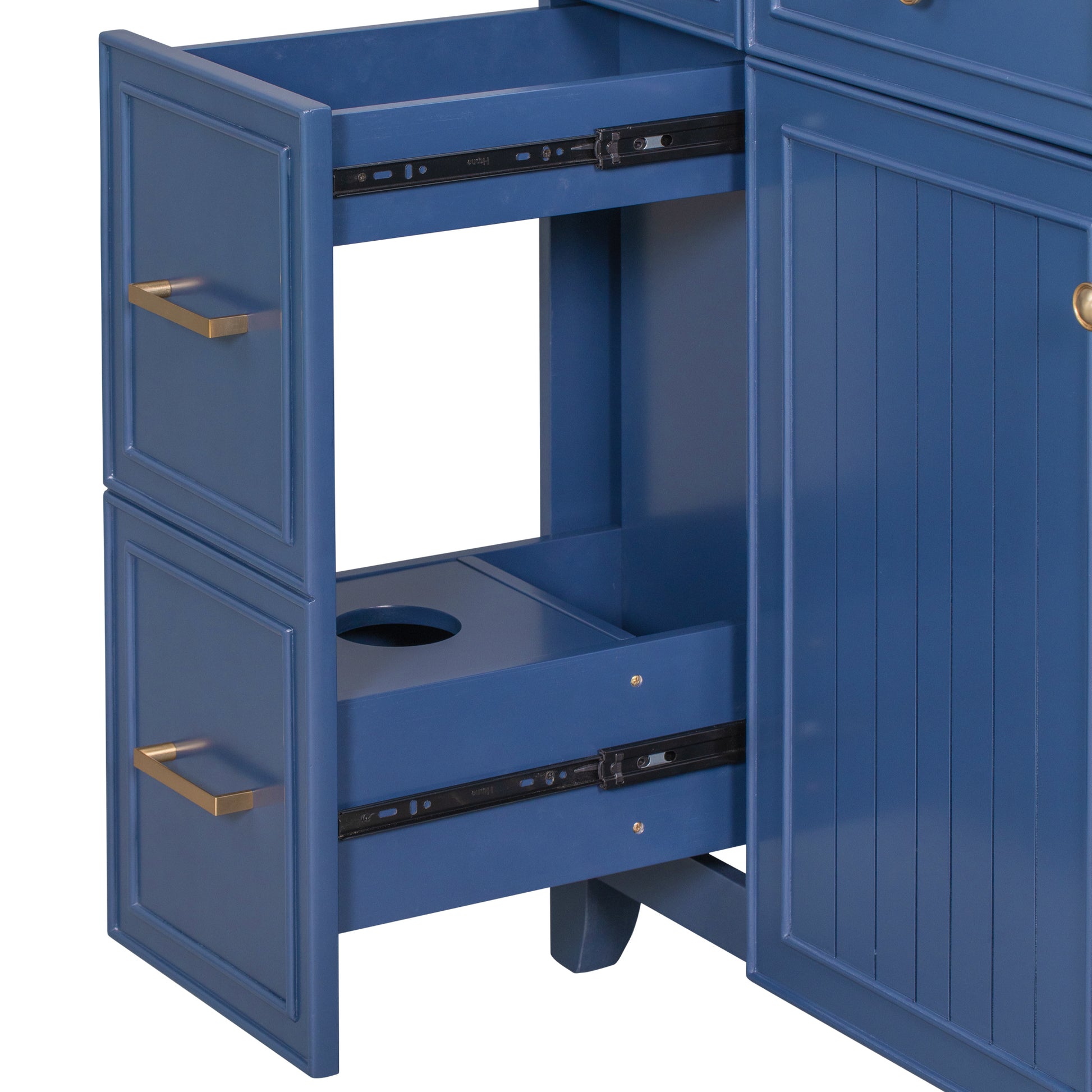 36" Bathroom Vanity Cabinet With Sink Top Combo Set, Navy Blue, Single Sink, Shaker Cabinet With Soft Closing Door And Drawer Navy Blue Solid Wood Mdf Resin