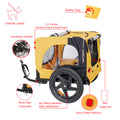 Yellow Outdoor Heavy Duty Foldable Utility Pet Stroller Dog Carriers Bicycle Trailer Yellow Oxford Fabric Steel