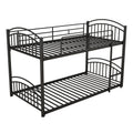 Twin Over Twin Metal Bunk Bed With Slide,Kids House Bed Black Red Twin Black Metal