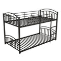 Twin Over Twin Metal Bunk Bed With Slide,Kids House Bed Black Red Black Metal