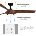 56 In.Intergrated Led Ceiling Fan With Brown Wood Grain Abs Blade Brown Abs