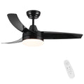 Matte Black Ceiling Fan With Integrated Led Light Black Abs