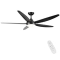 56 In Intergrated Led Ceiling Fan Lighting With Black Abs Blade Black Abs