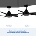 56 In Intergrated Led Ceiling Fan Lighting With Black Abs Blade Black Abs