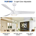 56 In.Intergrated Led Ceiling Fan With White Abs Blade White Abs