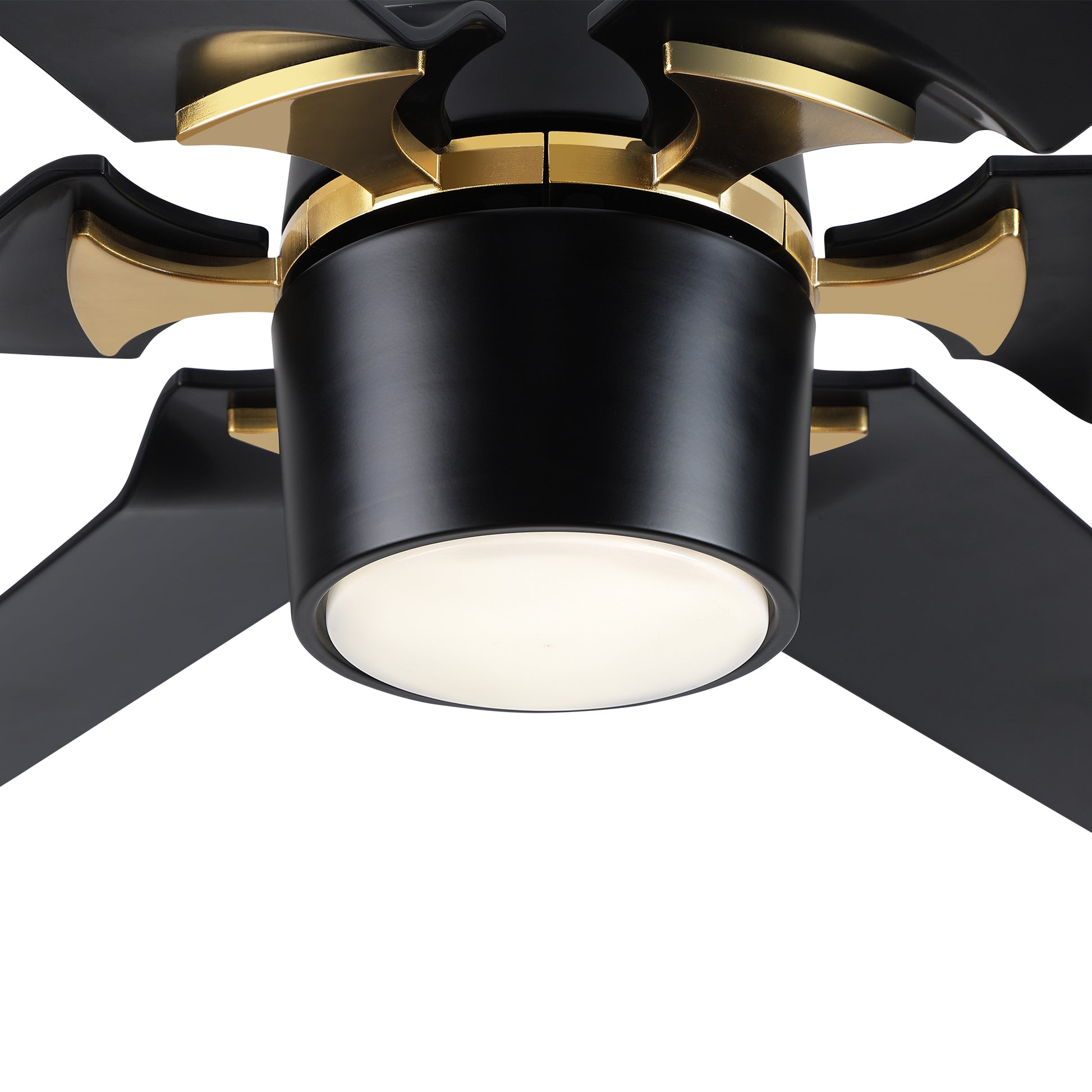 Modern 60" Integrated Led Light Ceiling Fan With Remote Control Matt Black Abs