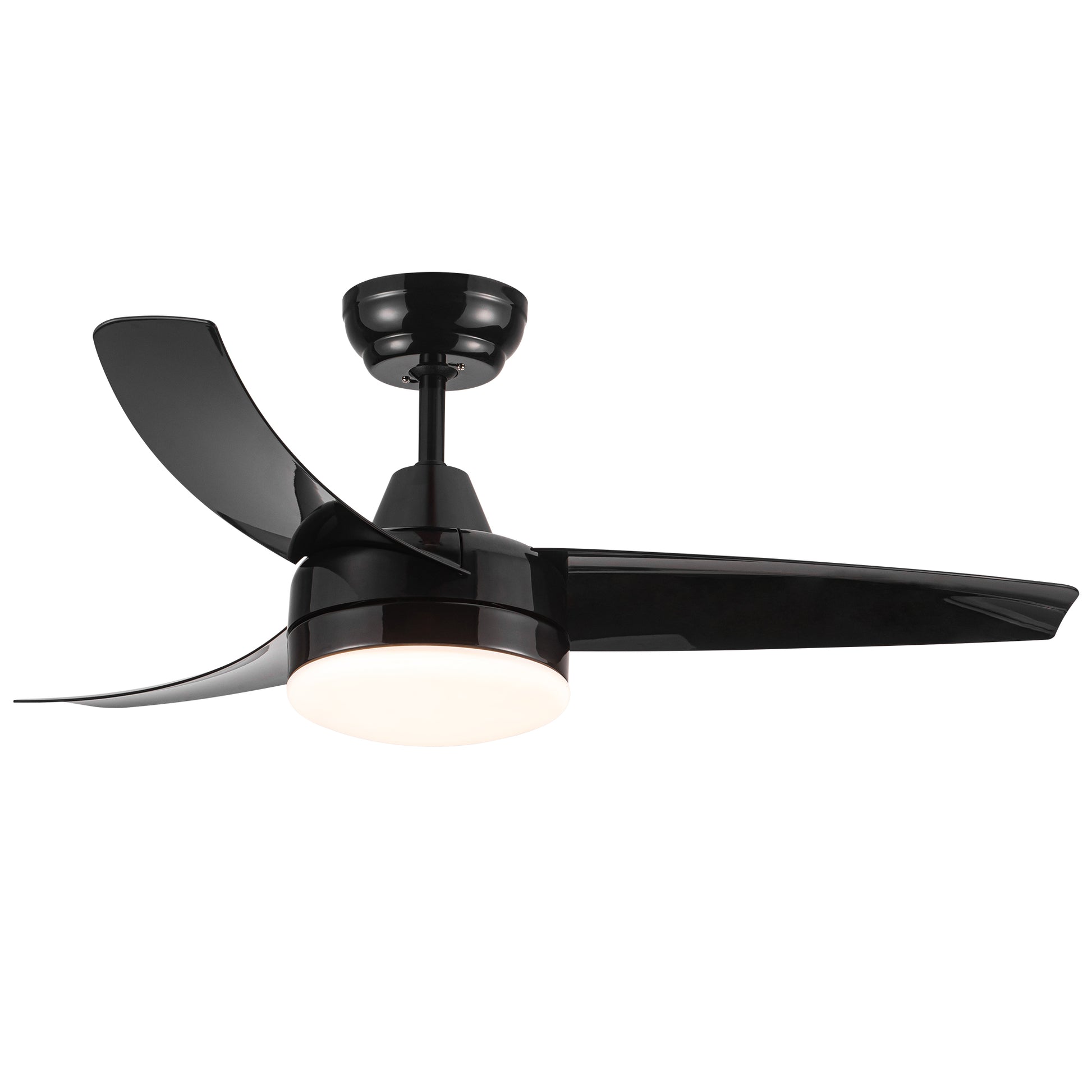 Yuhao 42 Inch 3 Blade Matte Black Dc Motor Modern Contemporary Led Ceiling Fan 42 In X 42 In X 10.34 In Black Abs