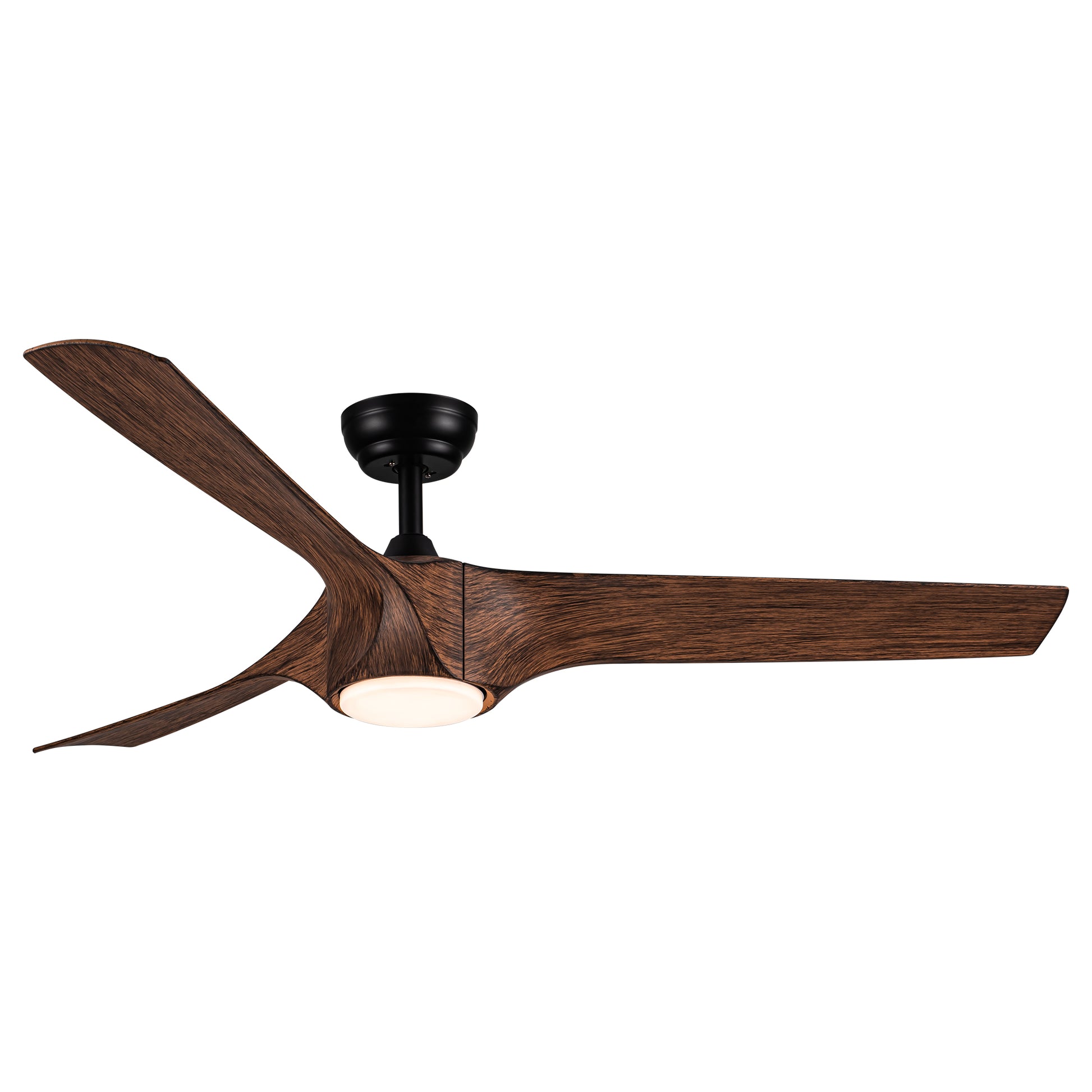 56 In.Intergrated Led Ceiling Fan With Brown Wood Grain Abs Blade Brown Abs