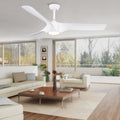 56 In.Intergrated Led Ceiling Fan With White Abs Blade White Abs