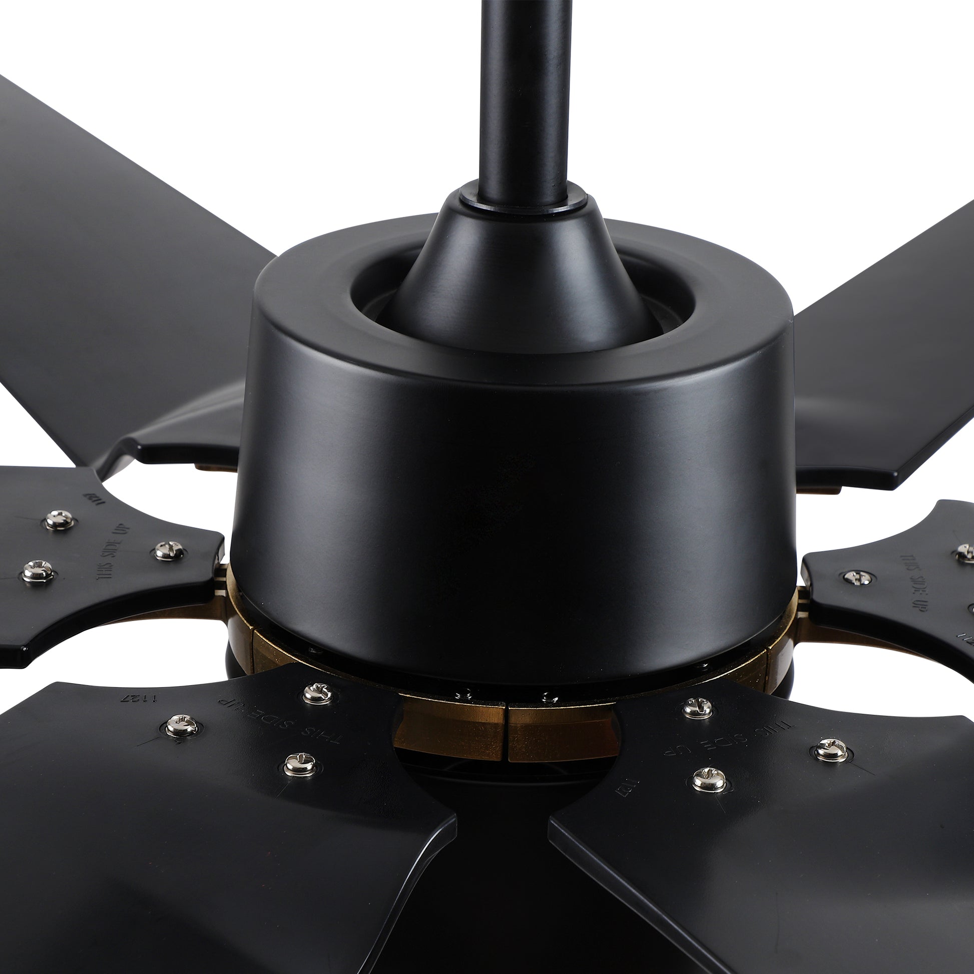 Modern 60" Integrated Led Light Ceiling Fan With Remote Control Matt Black Abs