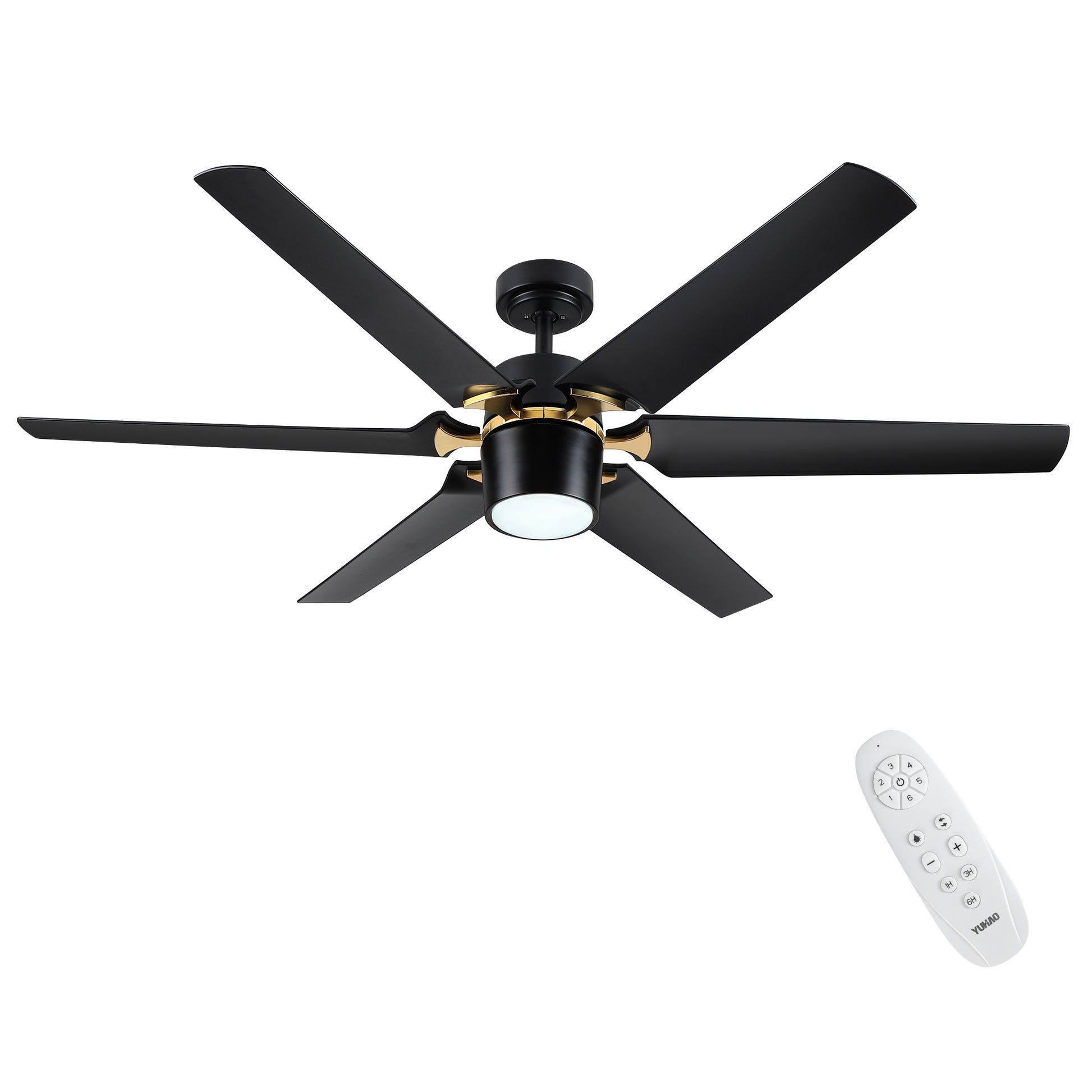 Modern 60" Integrated Led Light Ceiling Fan With Remote Control Matt Black Abs