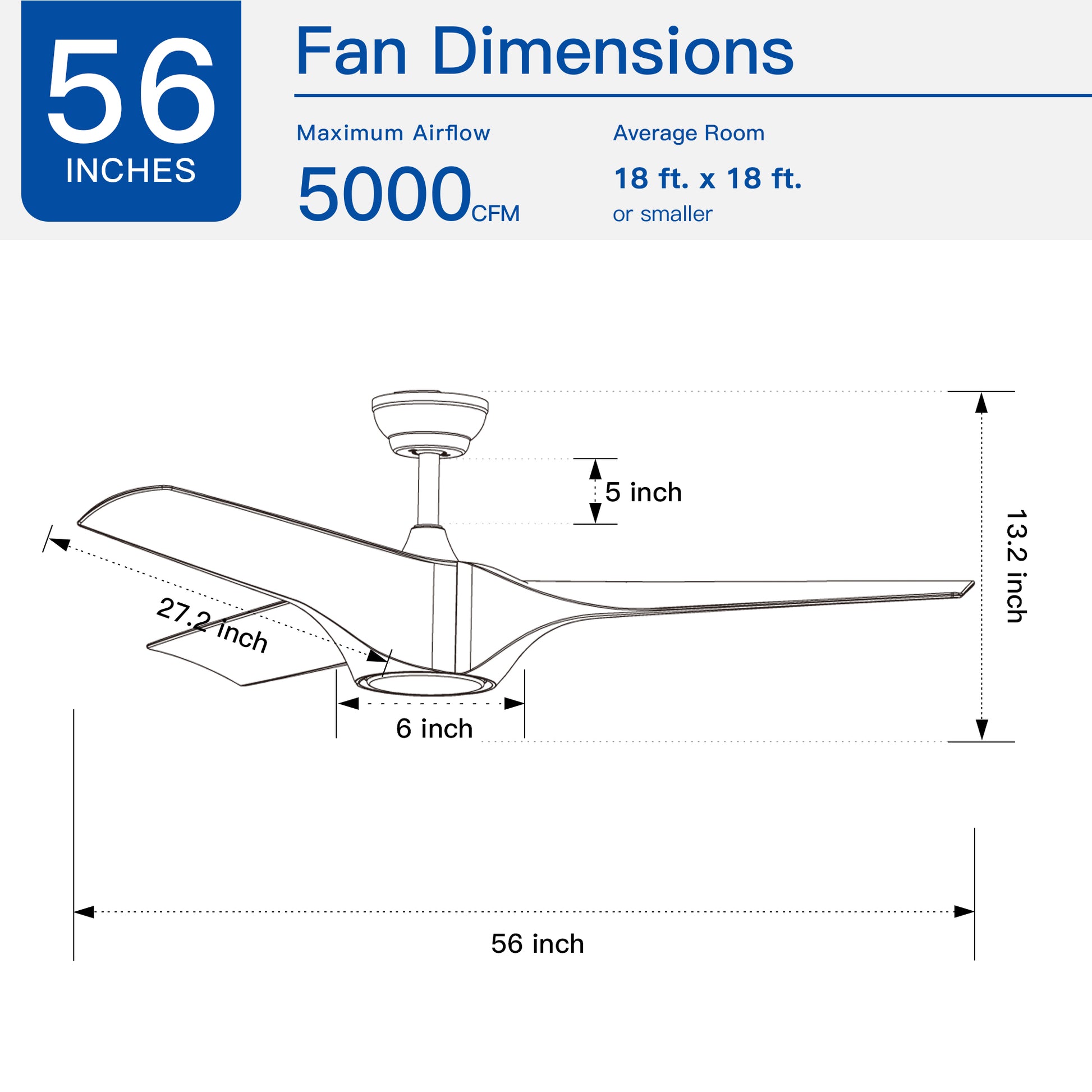 56 In.Intergrated Led Ceiling Fan With Brown Wood Grain Abs Blade Brown Abs