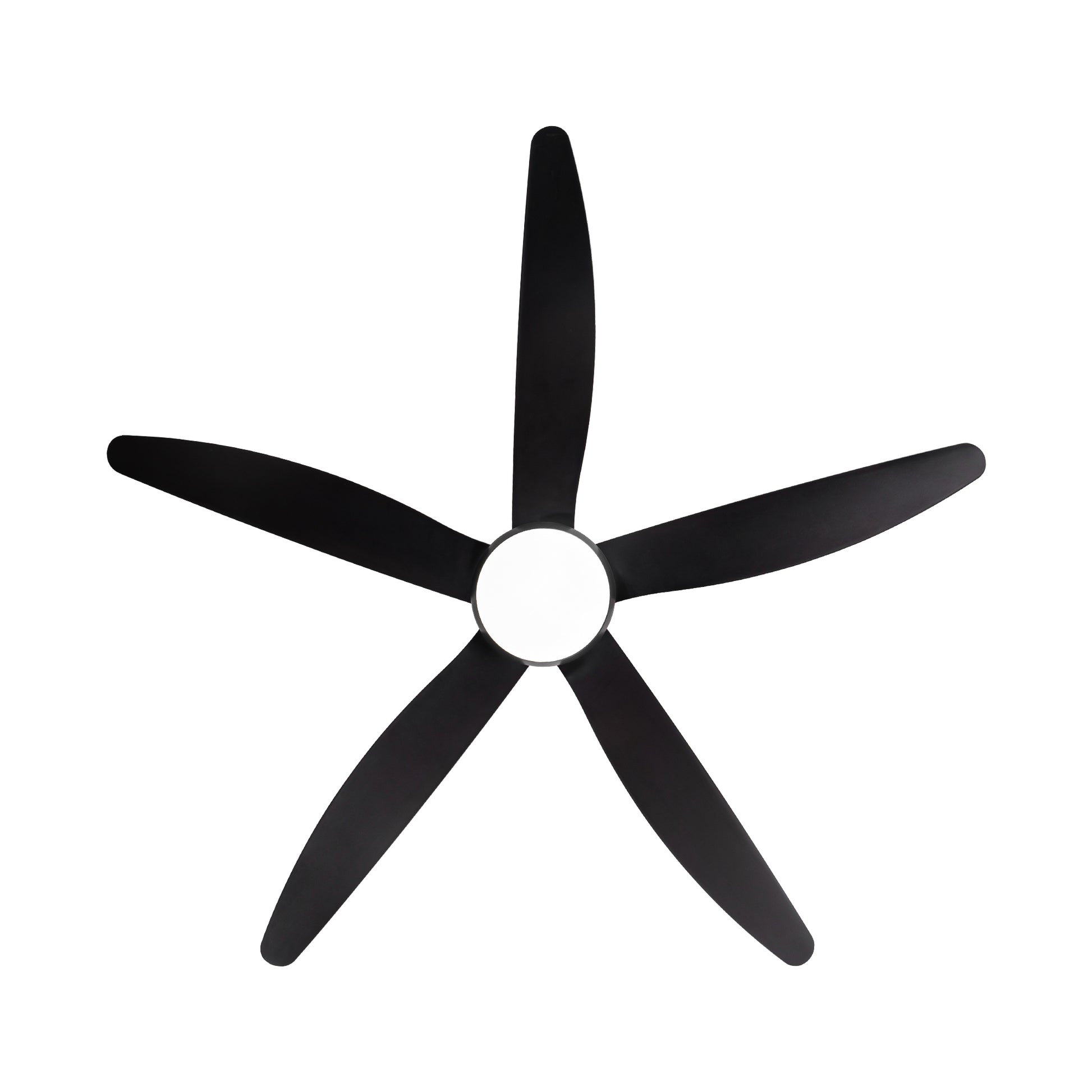 56 In Intergrated Led Ceiling Fan Lighting With Black Abs Blade Black Abs