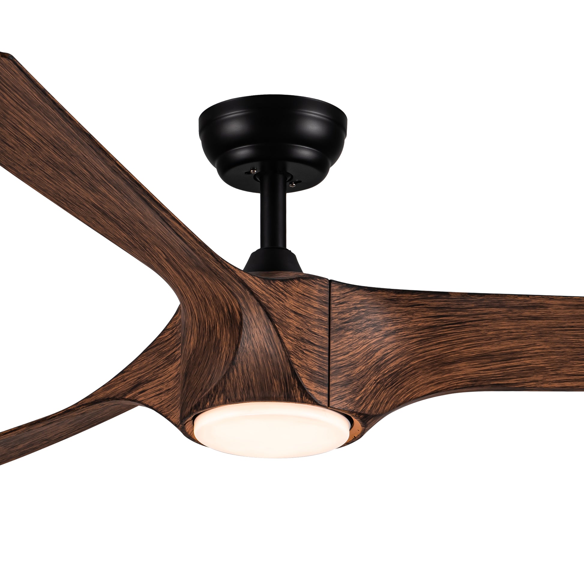 56 In.Intergrated Led Ceiling Fan With Brown Wood Grain Abs Blade Brown Abs