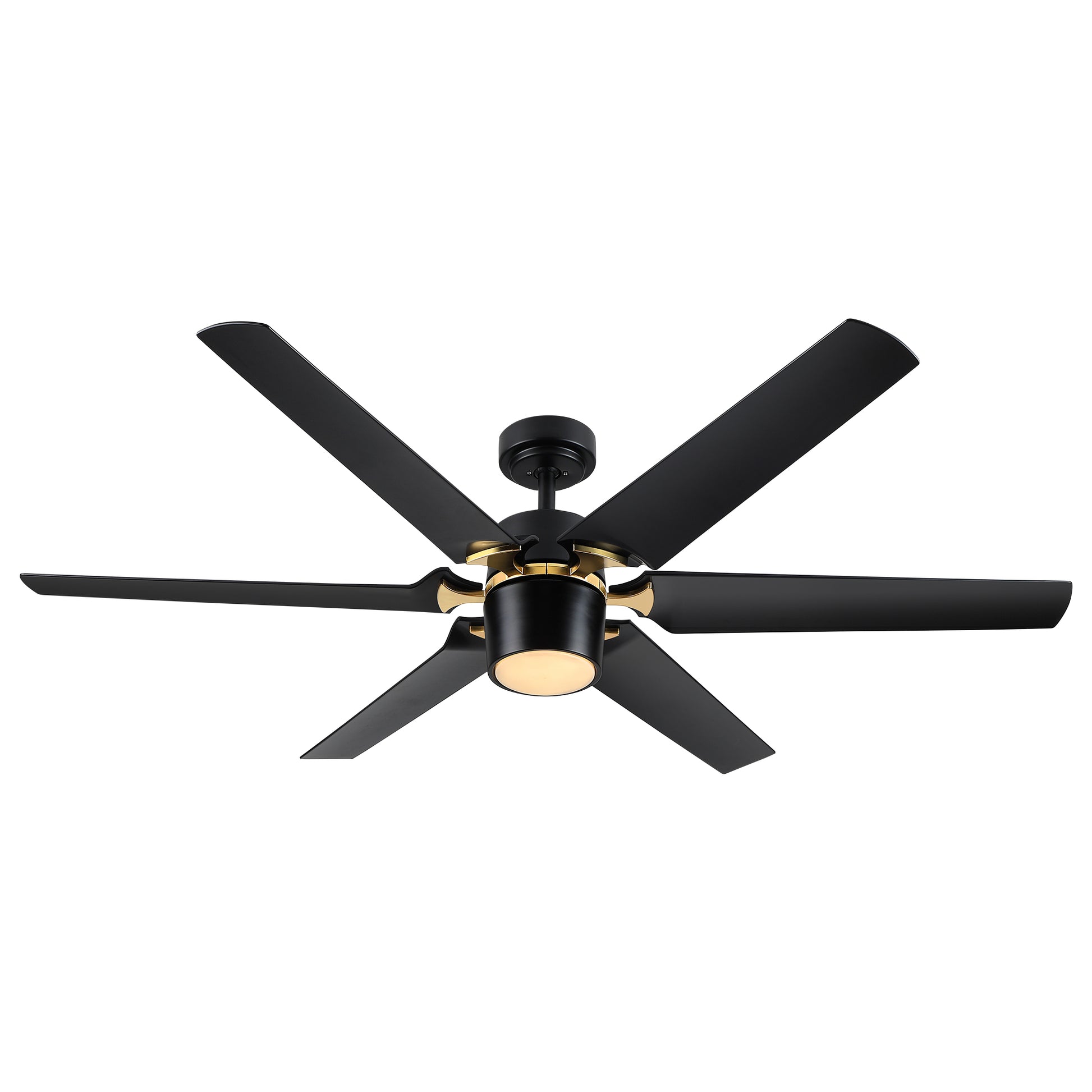 Modern 60" Integrated Led Light Ceiling Fan With Remote Control Matt Black Abs