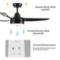 Yuhao 42 Inch 3 Blade Matte Black Dc Motor Modern Contemporary Led Ceiling Fan 42 In X 42 In X 10.34 In Black Abs