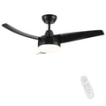Matte Black Ceiling Fan With Integrated Led Light Black Abs