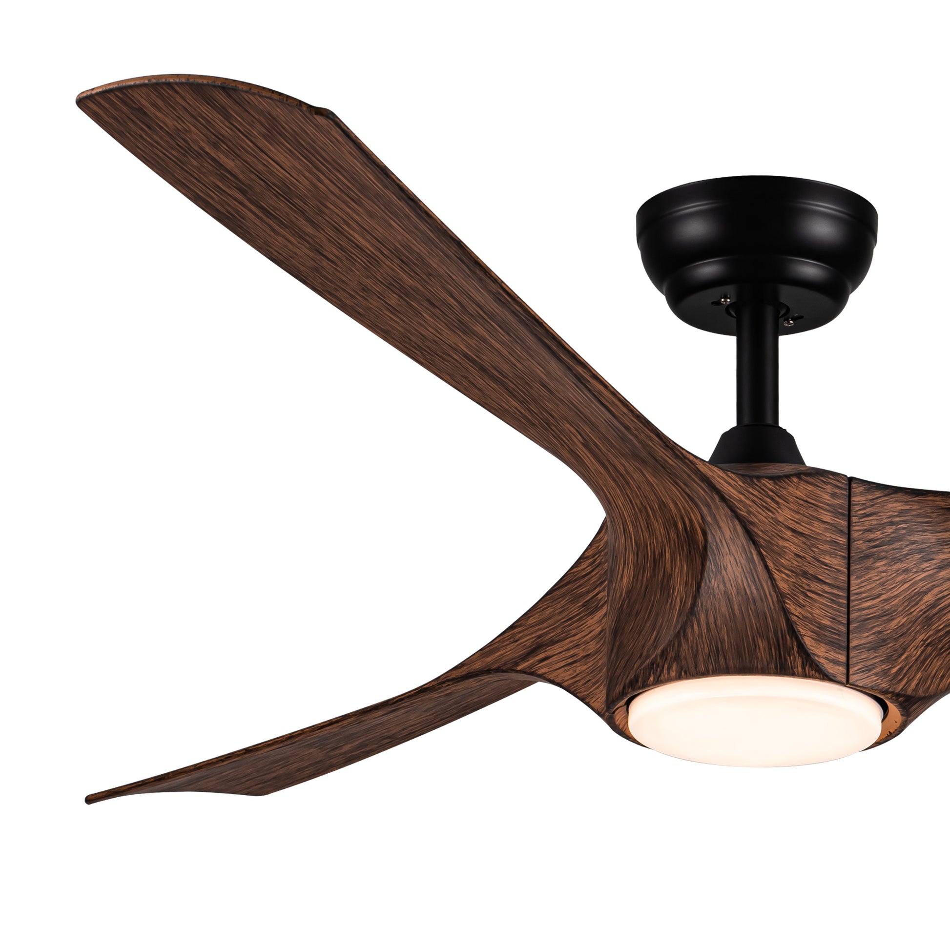 56 In.Intergrated Led Ceiling Fan With Brown Wood Grain Abs Blade Brown Abs