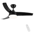 Matte Black Ceiling Fan With Integrated Led Light Black Abs