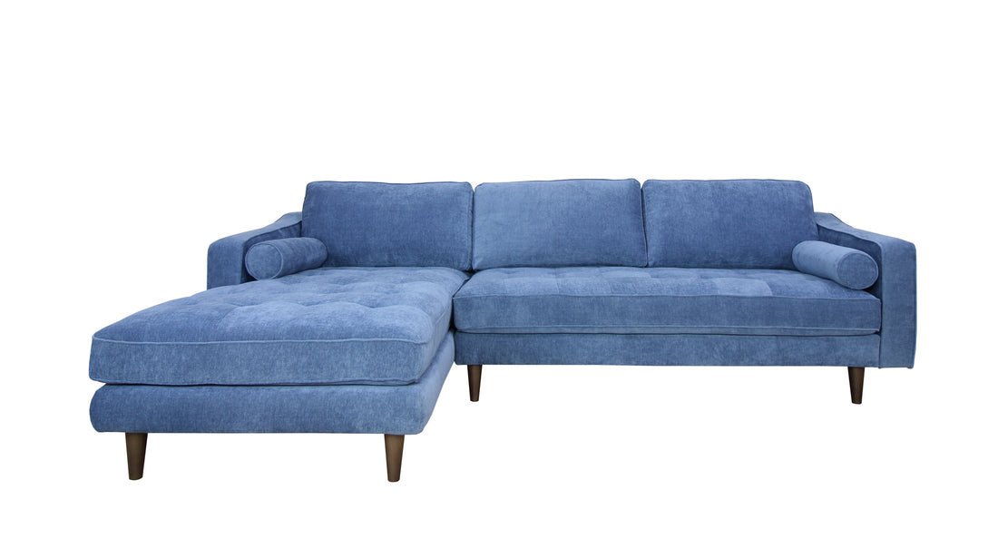 Anderson Laf Sectional Denim Blue Blue Upholstered