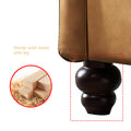 Living Room General Use Linen Fabric Faux Leather With Wood Leg Beautiful Seat Red Brown Brown Foam Fabric