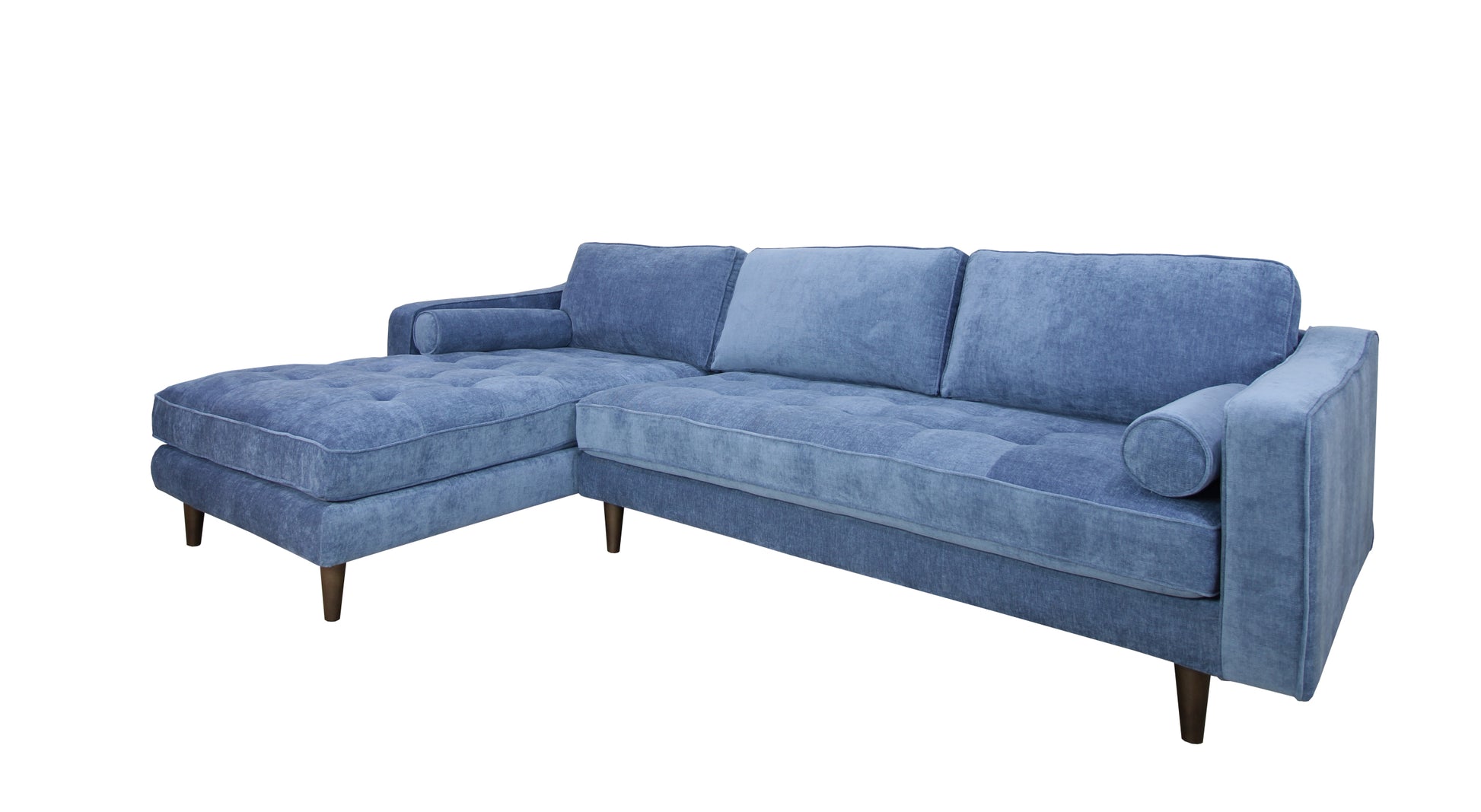 Anderson Laf Sectional Denim Blue Blue Upholstered