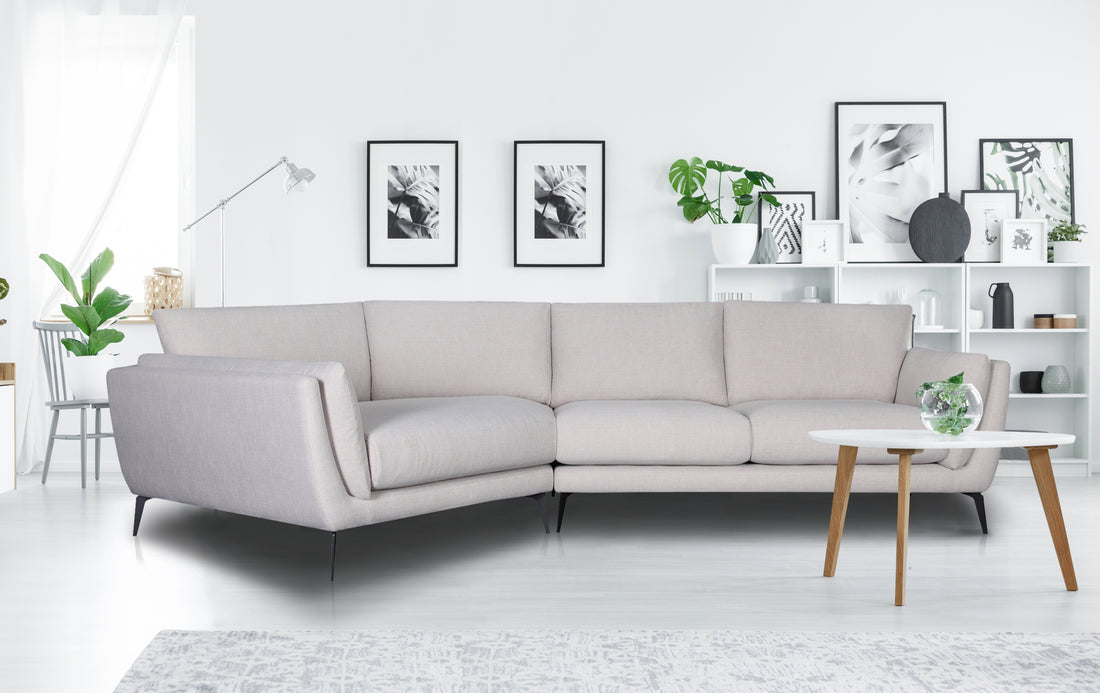 Janette Laf Sectional Oat Warm Grey Upholstered