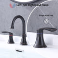 2 Handle 8 Inch Widespread Bathroom Sink Faucet Oil Rubbed Bronze Lavatory Faucet 3 Hole 360 Swivel Spout Vanity Sink Basin Faucets With Pop Up Drain Assembly And Cupc Water Supply Hoses Oil Rubbed Bronze Metal