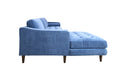 Anderson Laf Sectional Denim Blue Blue Upholstered