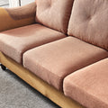 Living Room Furniture Linen Fabric Faux Leather With Wood Leg Sofa Red Brown Brown Foam Fabric