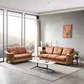 Living Room Furniture Linen Fabric Faux Leather With Wood Leg 2 3 Sectional Brown Brown Foam Fabric