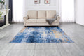 Zara Collection Abstract Design Blue Gold Machine Washable Super Soft Area Rug Multicolor Polyester