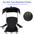 Yssoa Canopy Lounge Chair With Sunshade For Camping, Hiking, Travel, And Other Outdoor Events, With Cup Holder, 21.6