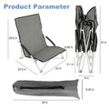 Yssoa Beach Camping Folding Adults With Carry Bag Low Profile, Lightweight, Portable Chair For Outdoor Travel, Picnic, Bbq Color: Grey , 1 Pack, Black Black Oxford Fabric