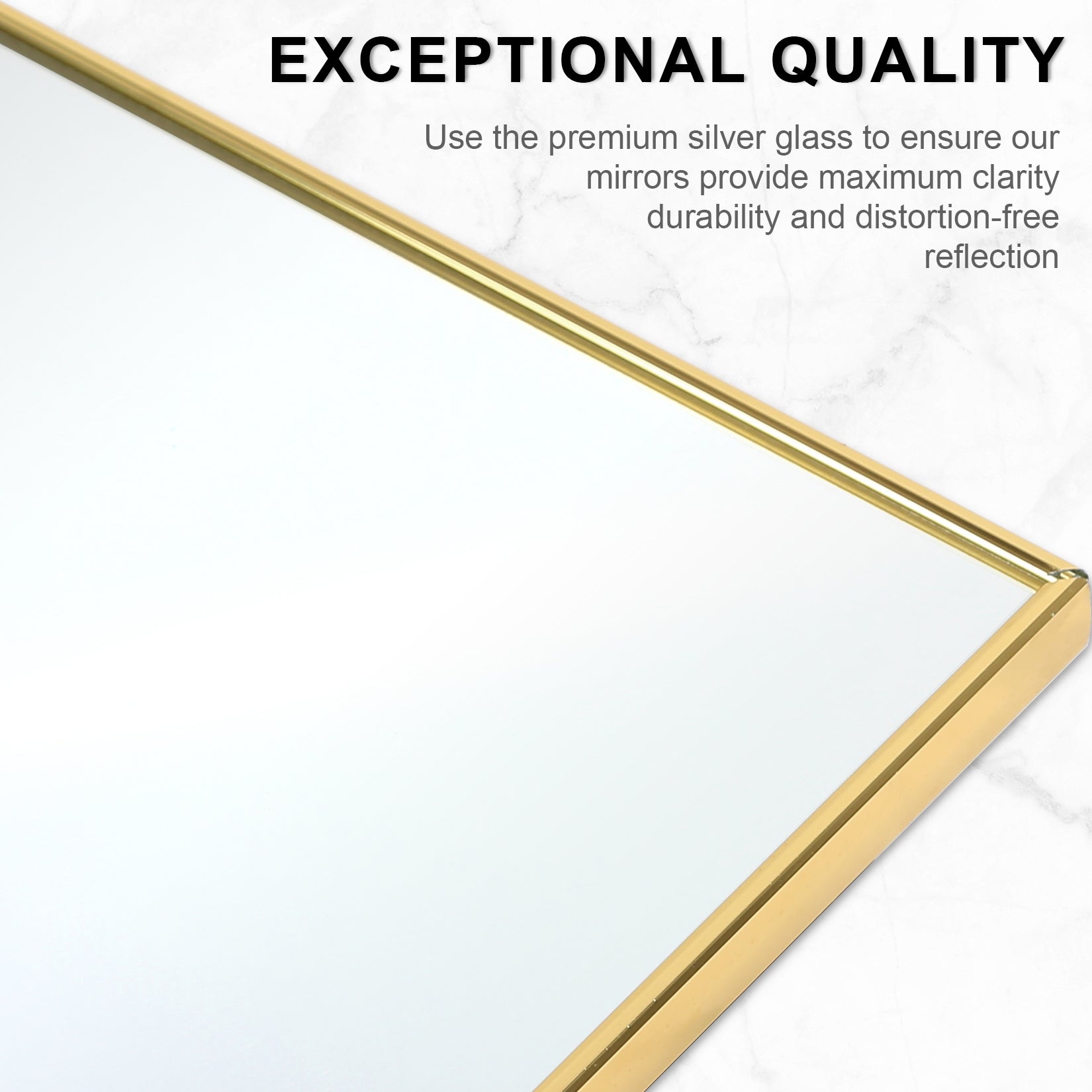 Full Length Mirror, Floor Mirror With Stand,Wall Mounted Dressing Mirrorbedroom Mirror With Aluminium Frame 65"X22", Gold Gold Glass