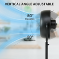 Simple Deluxe Industrial Retro Pedestal Fan, 360 Rotatable Stand Fan, 3 Speed Adjustable, Adjustable Height Pedestal Stand Fan Suitable For Industrial, Commercial, Residential,8 Inch,Black Black Metal