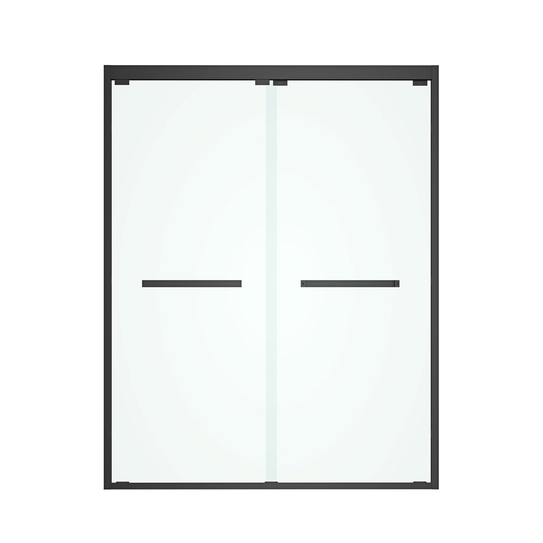 60 In. W X 76 In. Hsliding Framed Shower Door In Black Finish With Clear Glass Matt Black Glass