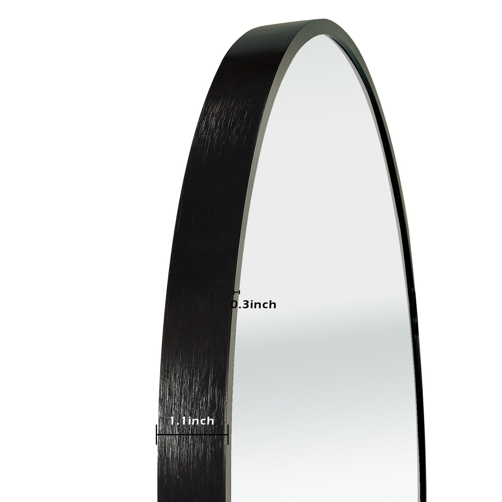 Black 36 In Metal Round Mirror Black Classic,Modern Mdf Glass Aluminium