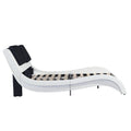 Faux Leather Upholstered Platform Bed Frame With Led Lighting ,Bluetooth Connection To Play Music Control,Backrest Vibration Massage,Curve Design, Wood Slat Support, No Box Spring Needed,King White Mdf