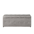 1 Piece Rectangular Storage Ottoman Fabric Linen With 2 Set Ottomans Beige Beige Linen