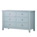 Drawer Dresser Bar Cabinet Side Cabinet,Buffet Sideboard,Buffet Service Counter,Solid Wood Frame,Plasticdoor Panel,Retroshell Handle,Applicable To Dining Room,Iving Room,Kitchen Corridor,Grayish Blue 5 Or More Drawers Grayish Blue Primary Living Space