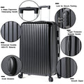 Miibox 3 Piece Set Abs Pc Material Spinner Wheel Luggage Carrier Easy Portable, Black Black Abs Pc