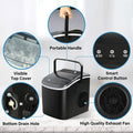 Simple Deluxe Ice Maker Machine For Countertop, 26Lbs Ice 24Hrs, 9 Ice Cubes Ready In 6 Mins, Portable Self Clean Ice Machine With Scoop And Basket, 13.7Lbs, For Home Kitchen Office Bar Party, Black Black Abs